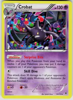 Crobat 33/119 Rare Phantom Forces Pokemon Near Mint - Image 1