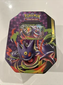 Pokemon TCG: Mega Evolution Mega Moonlit Gengar EX Tin Factory Sealed - Image 1