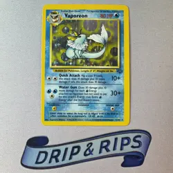 Pokemon - 12/64 - Vaporeon - Jungle WoTC Unlimited Holo Near Mint - Image 1