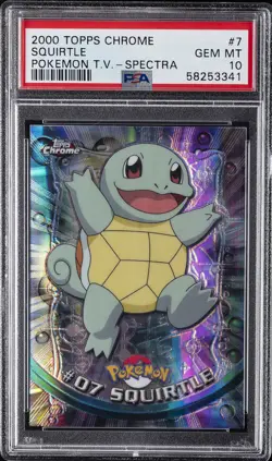 2000 TOPPS CHROME POKEMON T.V. SPECTRA #7 SQUIRTLE PSA 10 - Image 1