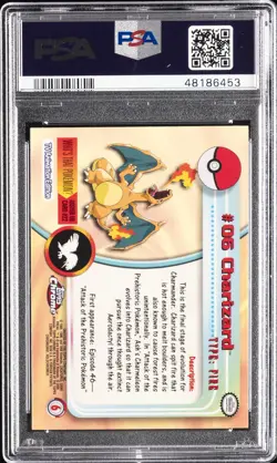 2000 TOPPS CHROME ENGLISH POKEMON T.V. SERIES #6 CHARIZARD PSA 10 - Image 2