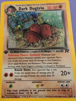 Dark Dugtrio (6) Holo Rare Team Rocket 06/82 MP 1st Edition Pokemon Card - Image 1