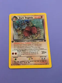 Dark Dugtrio (6) Holo Rare Team Rocket 06/82 MP 1st Edition Pokemon Card - Image 2