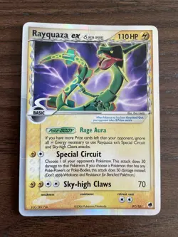 Pokemon TCG Rayquaza EX 97/101 Rare Delta Species World Championships 2007 - Image 1