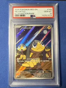 Pokemon PSA 10 GEM MINT HELIOPTILE 143/132 (IR) Mega Evolution English - Image 1