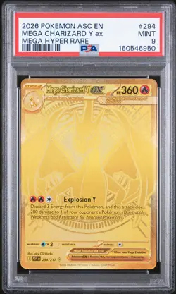 2026 POKEMON ASC EN-ASCENDED HEROES MEGA HYPER RARE MEGA CHARIZARD Y EX PSA 9 - Image 1