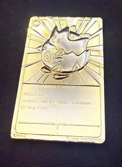 1999 Pokemon Burger King Togepi 23K Gold Plated Limited Edition Card - Image 2
