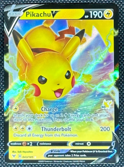 Pikachu V 043/185 NM V Battle Academy Deck Pokemon Card Free Shipping - Image 1