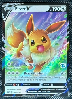 Eevee SWSH065 NM V Battle Deck Holo Black Star Promo Pokemon Card Free Shipping - Image 1