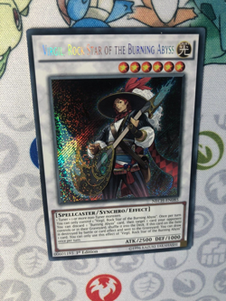 Virgil, Rockstar of the Burning Abyss NECH-EN085 Secret Rare 1st Edition Yugioh - Image 2
