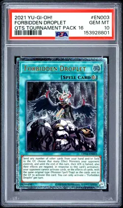 2021 YU-GI-OH! OTS TOURNAMENT PACK 16 #EN003 FORBIDDEN DROPLET PSA 10 - Image 1