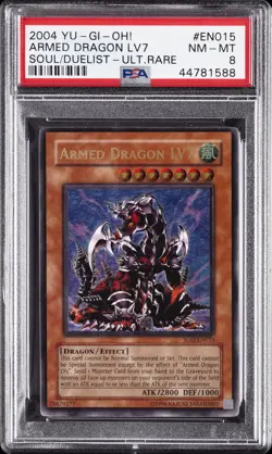 2004 YU-GI-OH! SOD-SOUL OF THE DUELIST ULTIMATE RARE ARMED DRAGON LV7 PSA 8 - Image 1
