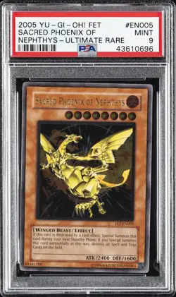 2005 YU-GI-OH! FET-FLAMING ETERNITY #EN005 SACRED PHOENIX OF NEPHTHYS PSA 9 - Image 1