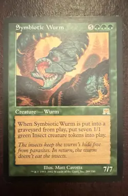 2x MTG Magic The Gathering, Symbiotic Wurm, Onslaught, Unplayed - Image 1