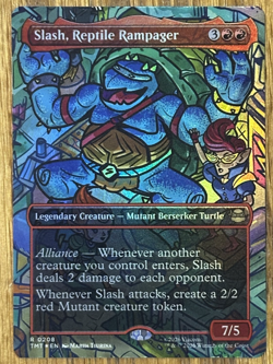 MTG Teenage Mutant Ninja Turtles, Slash, Reptile Rampager - Borderless Foil - Image 1