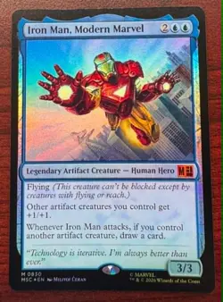 🌈 FOIL - Iron Man, Modern Marvel - MTG Commander: Marvel Super Heroes - NM/M - Image 1
