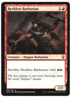 Reckless Barbarian #193 - Commander Legends: Battl - Normal - Common - Near Mint - Image 1