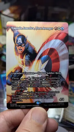 1x Captain America First Avenger Borderless Marvel MAR NM Magic MTG EDH x1 - Image 1