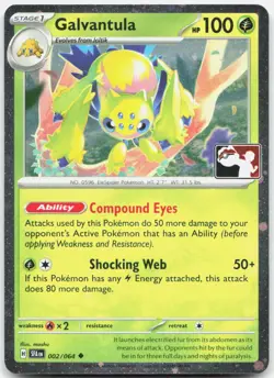 Galvantula 002/064 Cosmos Holo Uncommon Prize Pack Series Cards Pokemon NM/M - Image 1
