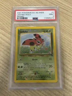 Ledyba 07/18 Southern Islands Reverse Holo New Cert PSA 9 Pokemon Card Promo - Image 1