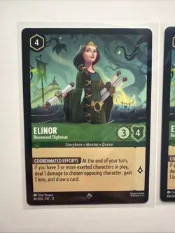Elinor - Renowned Diplomat Super Rare 86/204 Lorcana Wilds Unknown Pair Of Cards - Image 3