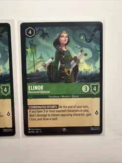 Elinor - Renowned Diplomat Super Rare 86/204 Lorcana Wilds Unknown Pair Of Cards - Image 4