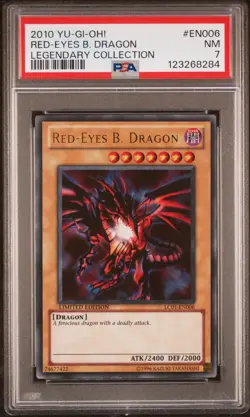 2010 YU-GI-OH! LEGEND COLLECTION #EN006 RED-EYES B. DRAGON PSA 7 - Image 1