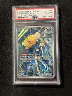 Pokemon TCG Misty's Psyduck Illustration Card 193/182 Destined Rivals PSA 10 - Image 1