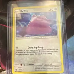 Pokemon Ditto Basic 17/18 Regular 60 HP Pokemon TCG Card 2019 Detective pikachu - Image 1