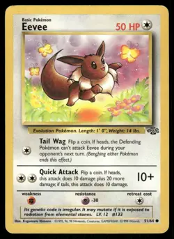 Eevee 51/64 Jungle Pokemon TCG trading card - Image 1