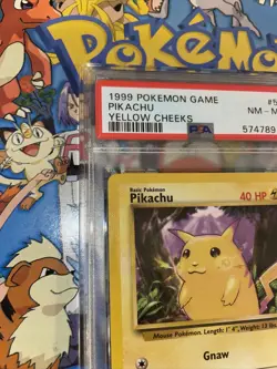 PSA 8 Pikachu #58/102 Base Set Pokemon Card Yellow Cheeks Unlimited - Image 2
