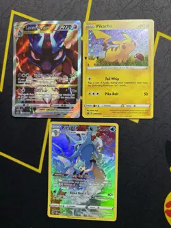 Pokemon TCG Lucario, Pikachu And Kingdra - DAMAGED 3 Card Lot - Image 1