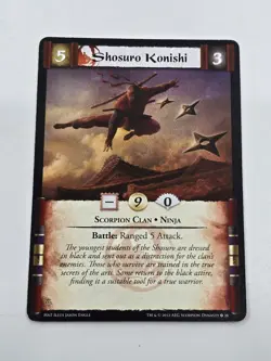 2 Shosuro Konishi Scorpion Clan Card Legend of the Five Rings CCG Dynasty Ninja - Image 2