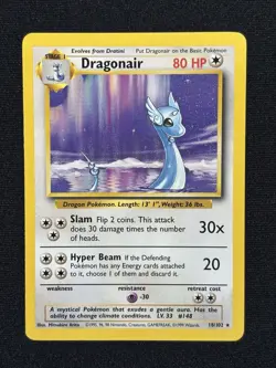 Dragonair 18/102 Base Set LP Pokemon Card WOTC 1999 Vintage - Image 1
