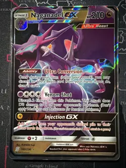 Naganadel GX 160/236 Ultra Rare Unified Minds Pokemon Card TCG MP - Image 1
