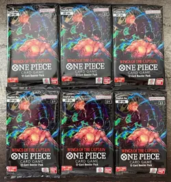 One Piece Card Game Wings of The Captain Booster 6 Pack LOT OP-06 English OP6 - Image 1