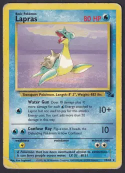 Pokemon TCG Lapras 25/62 - English Fossil Regular Rare Non Holo Card NM - Image 1