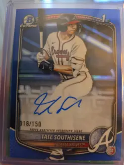 2025 Bowman Chrome 1st Tate Southisene True Blue Auto 18/150 Atlanta Braves - Image 1