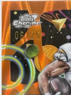 2025 Topps Chrome Cosmic Ladd McConkey Orange Galactic Refractor 6/25 Chargers - Image 2
