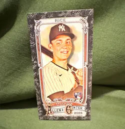 2025 Topps Mini Allen & Ginter Black Border Ben Rice RC Yankees #104 TW Champ - Image 1