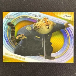 Benjamin Clawhauser 2025 Topps Chrome Disney Gold Refractor /50 #169 - Image 1