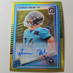 Panini 2025 Donruss Optic Rated Rookie Gold Auto Gunnar Helm /99 #294 Titans - Image 1