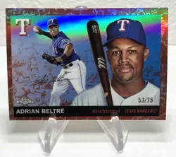 2025 Topps Chrome Platinum Adrian Beltre #489 Rose Gold Toile Refractor /75 - Image 1