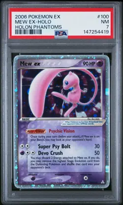 Pokemon Mew ex PSA 7 NM 2006 Holon Phantoms #100 Holo EX Era Ultra Rare - Image 1