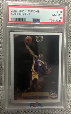 2003 Topps Chrome Kobe Bryant #36 PSA 8 Los Angeles Lakers - Image 1