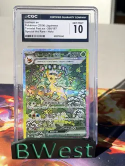 CGC gem mint 10 Leafeon ex Terastal Festival Special Art Rare SAR 200 Japanese - Image 1