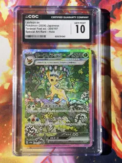 CGC gem mint 10 Leafeon ex Terastal Festival Special Art Rare SAR 200 Japanese - Image 2