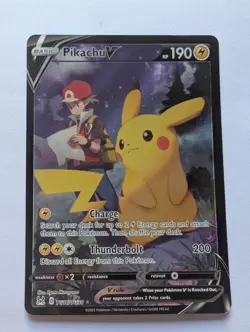 Pikachu V Lost Origins TG16/TG30 Ultra Rare Holo Trainer Gallery Ungraded Card - Image 3