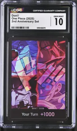 One Piece TCG Don!! Card Four Emperors CGC 10 Gem, 2nd Anniversary Set 2025 - Image 1