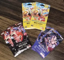 One Piece TCG 2 OP14 2 OP15 2 OP16 Sleeved Booster Packs New Sealed Lot Of 6 - Image 1
